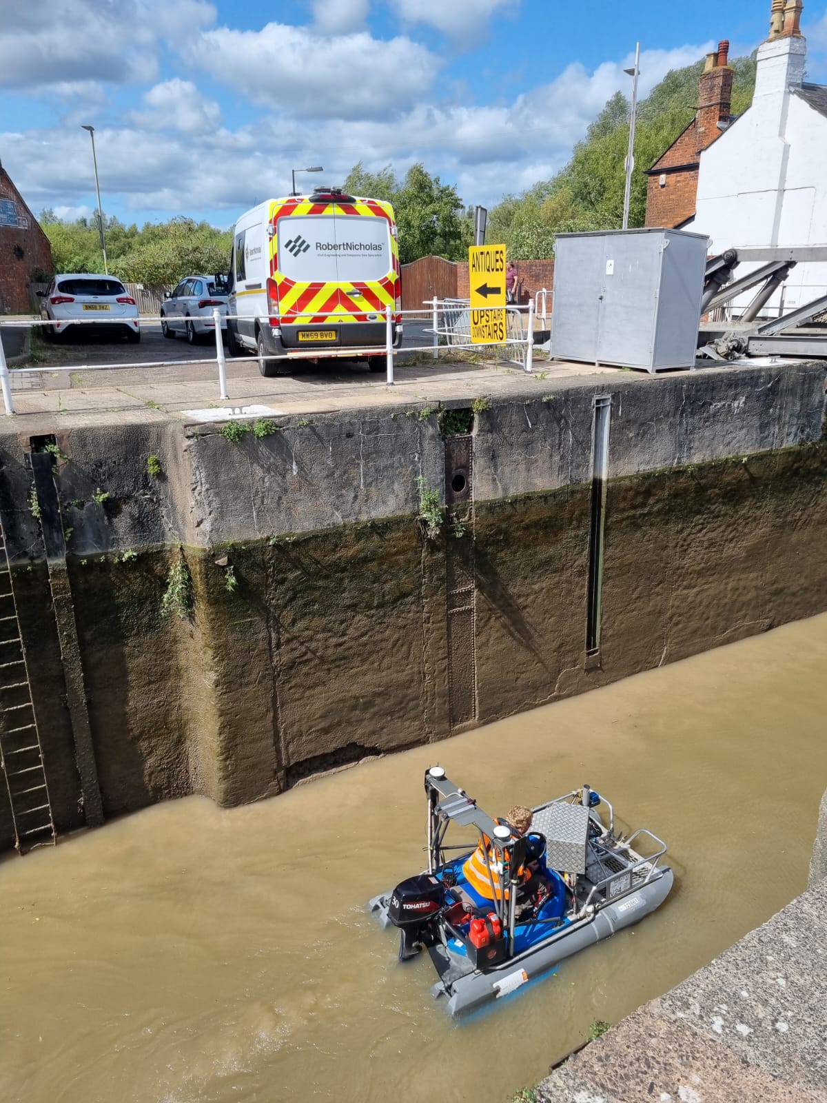 High Water team surveying lock