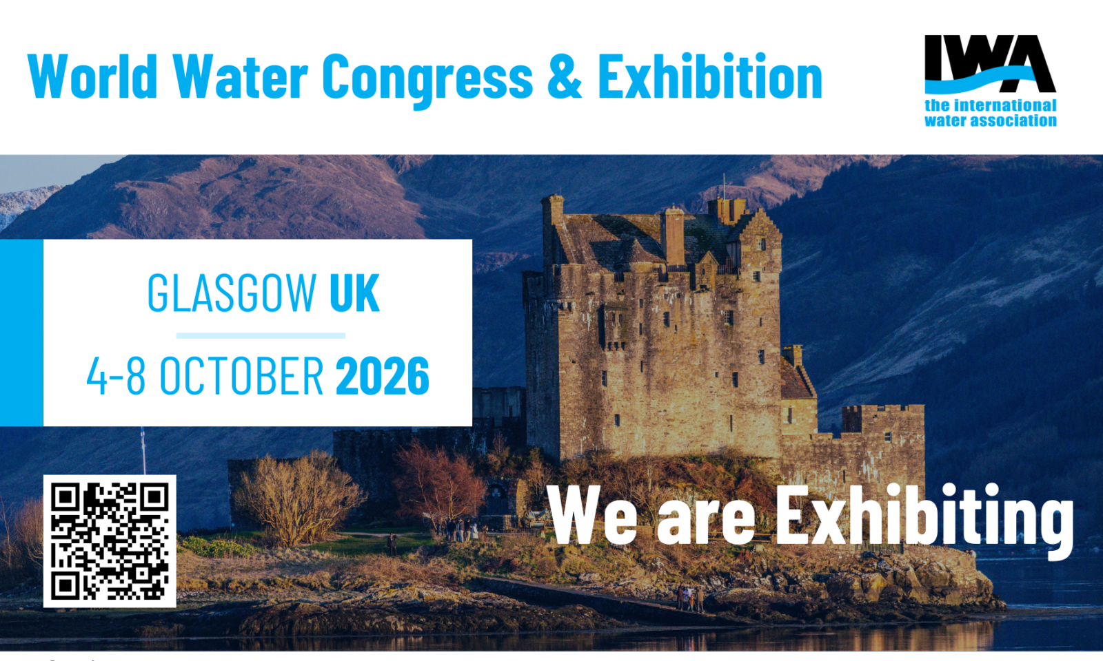 exhibitor banner for IWA WW congress and exhibition, in glasgow october 2026